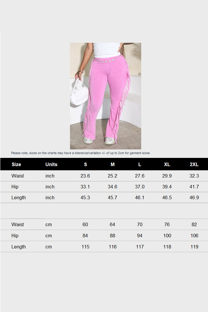 Wash Fringe Pants Lavish Daily
