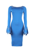 Rhinestone Stretchy Bodycon Backless Slit Dress Lavish Daily