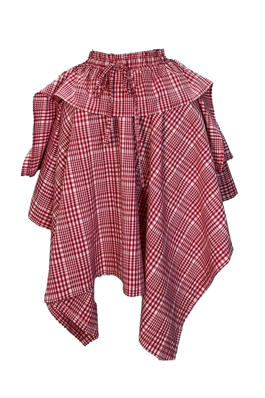 Plaid Asymmetrical Handkerchief Skirt Lavish Daily