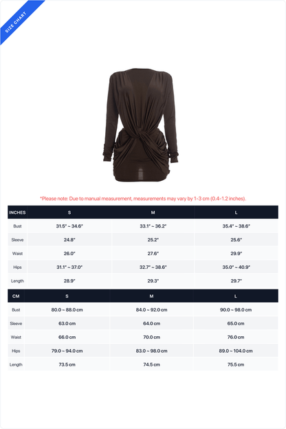 Twist-Front Cutout Long-Sleeve Mini Dress Lavish Daily