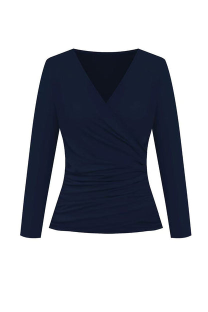 Ruched Wrap Top & Abstract Skirt Set Lavish Daily