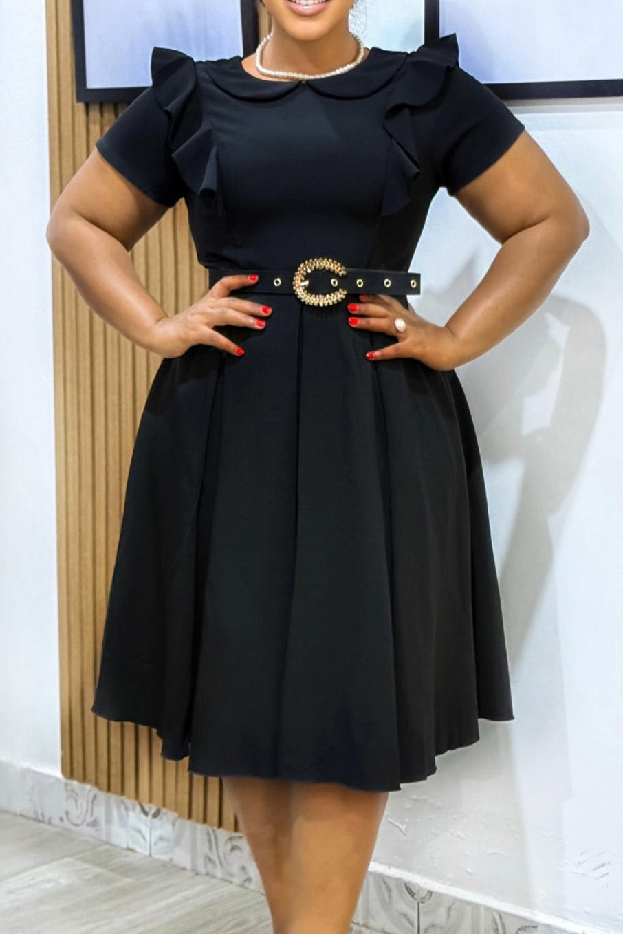 Solid Color Puff Sleeve Babydoll Flare Dress Lavish Daily