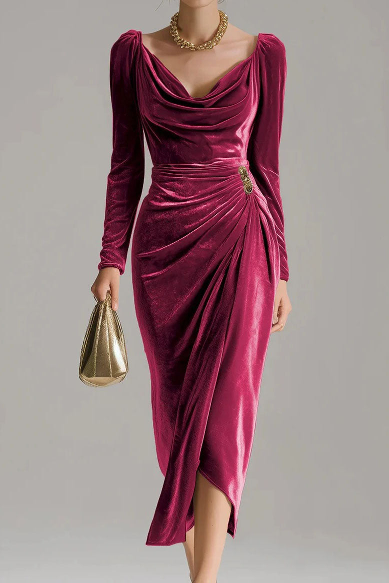 V Neck Midi Sheath Dress Lavish Daily