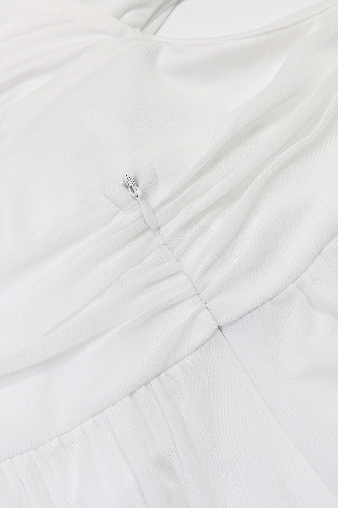 V-Neck Backless Sheer Jumpsuit Lavish Daily