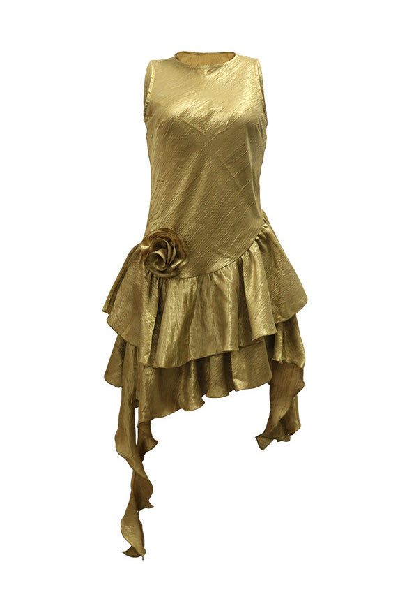 Pleated Ruffle Dress Lavish Daily