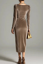 V Neck Midi Sheath Dress Lavish Daily