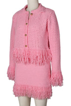 Knitted Fringe Skirt Set Lavish Daily