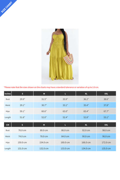 Smocked Tiered Boho Maxi Dress Lavish Daily