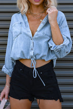 Long Sleeve Button Down Blouses Denim Shirt Lavish Daily
