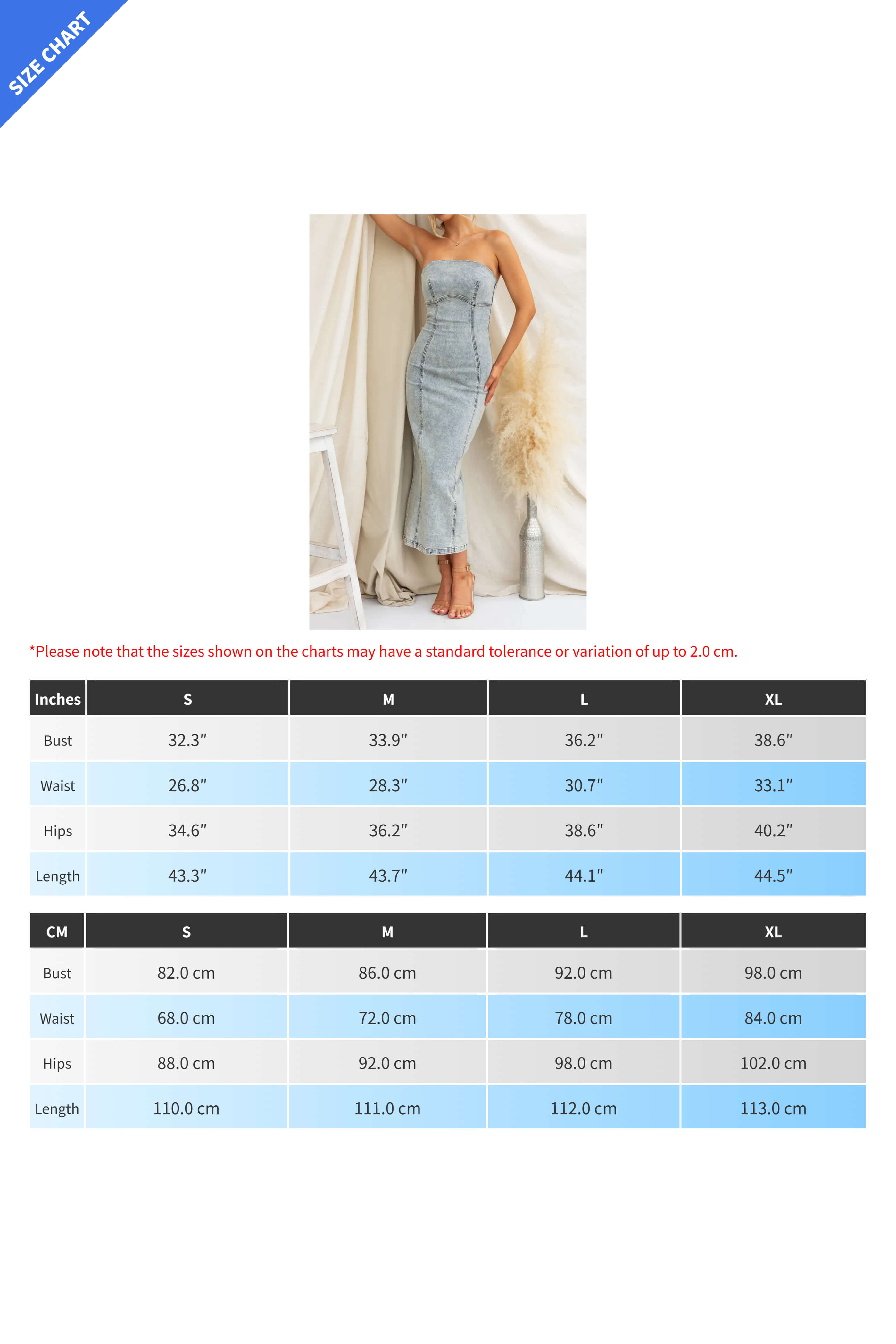 Vintage Mid Wash Denim Bandeau Midi Dress Lavish Daily