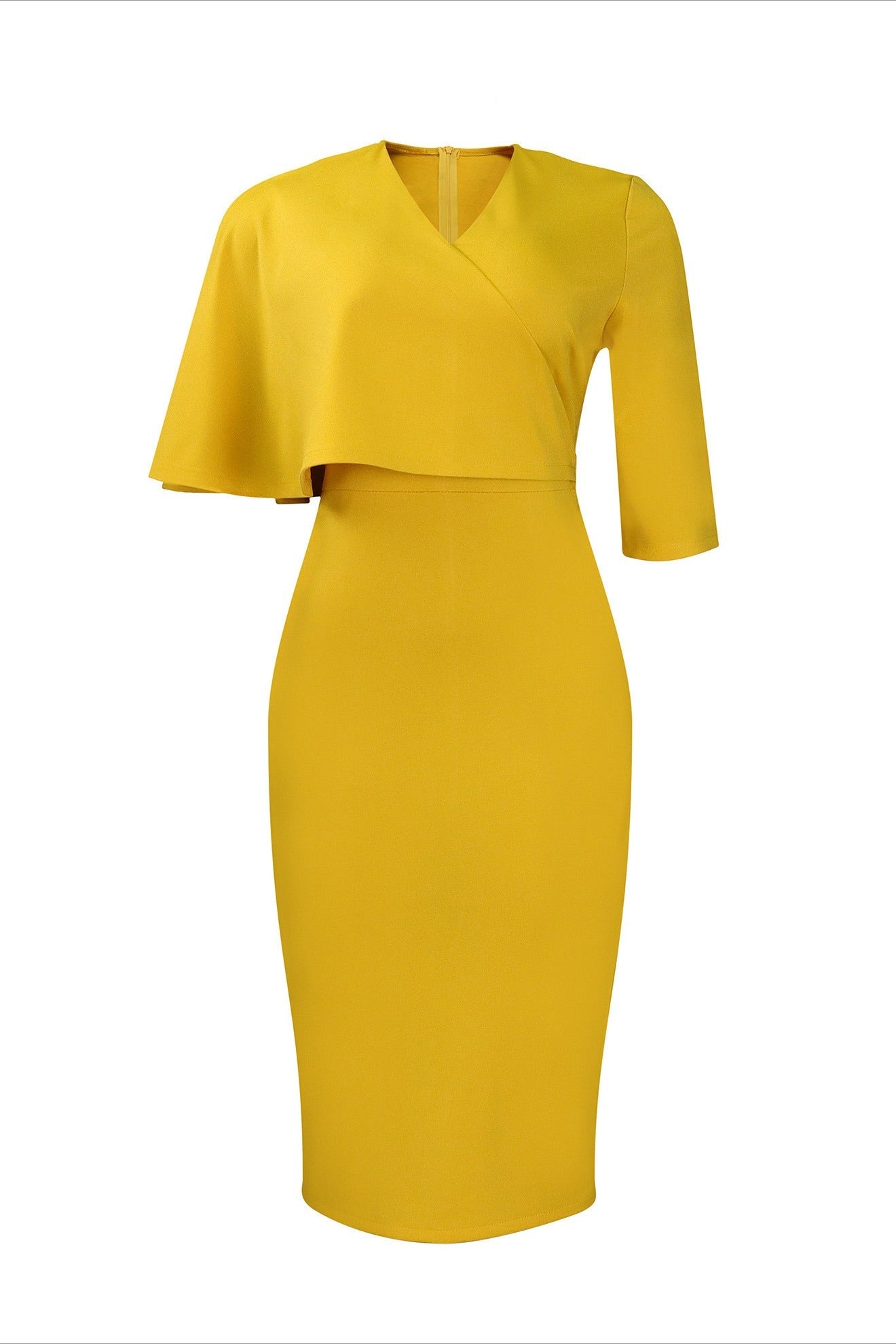 Elegant Ruffle Overlay Bodycon Midi Dress Lavish Daily