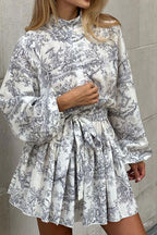 Illustration Print Mini Dress Lavish Daily