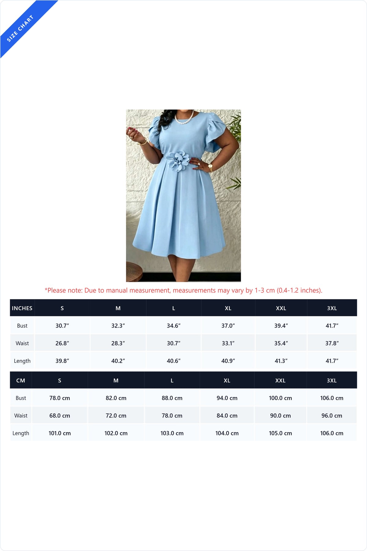 3D Floral Flutter Sleeve Pleated A-Line Midi Dress Lavish Daily