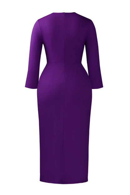 3D Floral Ruffle Pencil Midi Dress Lavish Daily
