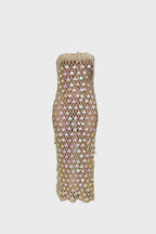 Knitting Strapless Sequin Beach Dress Lavish Daily