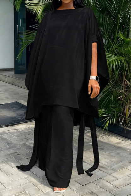 Plus Size Cape & Palazzo Pant Set LavishDaily