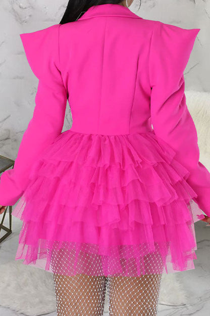 Statement Shoulder Tulle Blazer Dress Lavish Daily