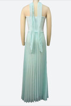 Strapless High Waist Pleated Maxi Dress LavishDaily