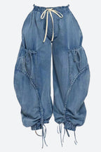 Denim Pocket Cargo Jeans Lavish Daily
