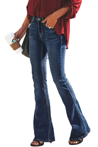 Denim Flare Leg Boyfriend Jeans Lavish Daily