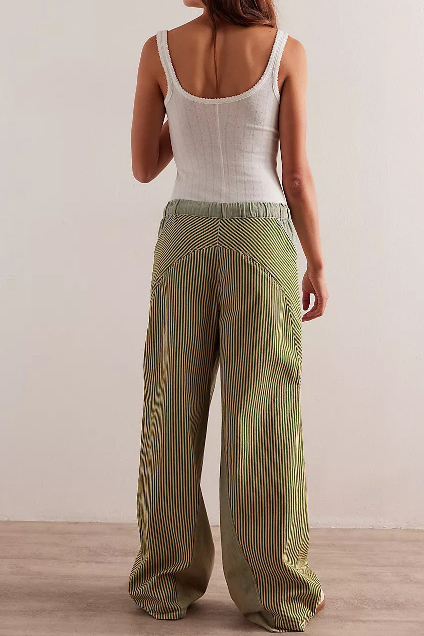 Casual Colorblock Loose Straight Pants Lavish Daily