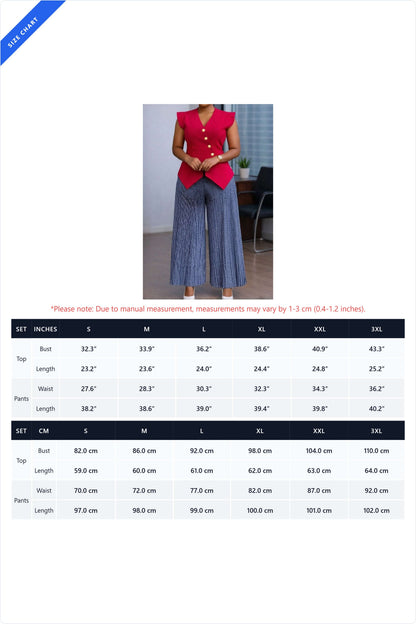 Asymmetric Top & Plaid Wide Leg 2PC Set LavishDaily