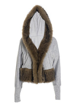 Sweatshirt with Fur Trim LavishDaily