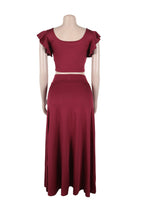 Elastic Solid Color Long Dress Two-Piece Set Lavish Daily