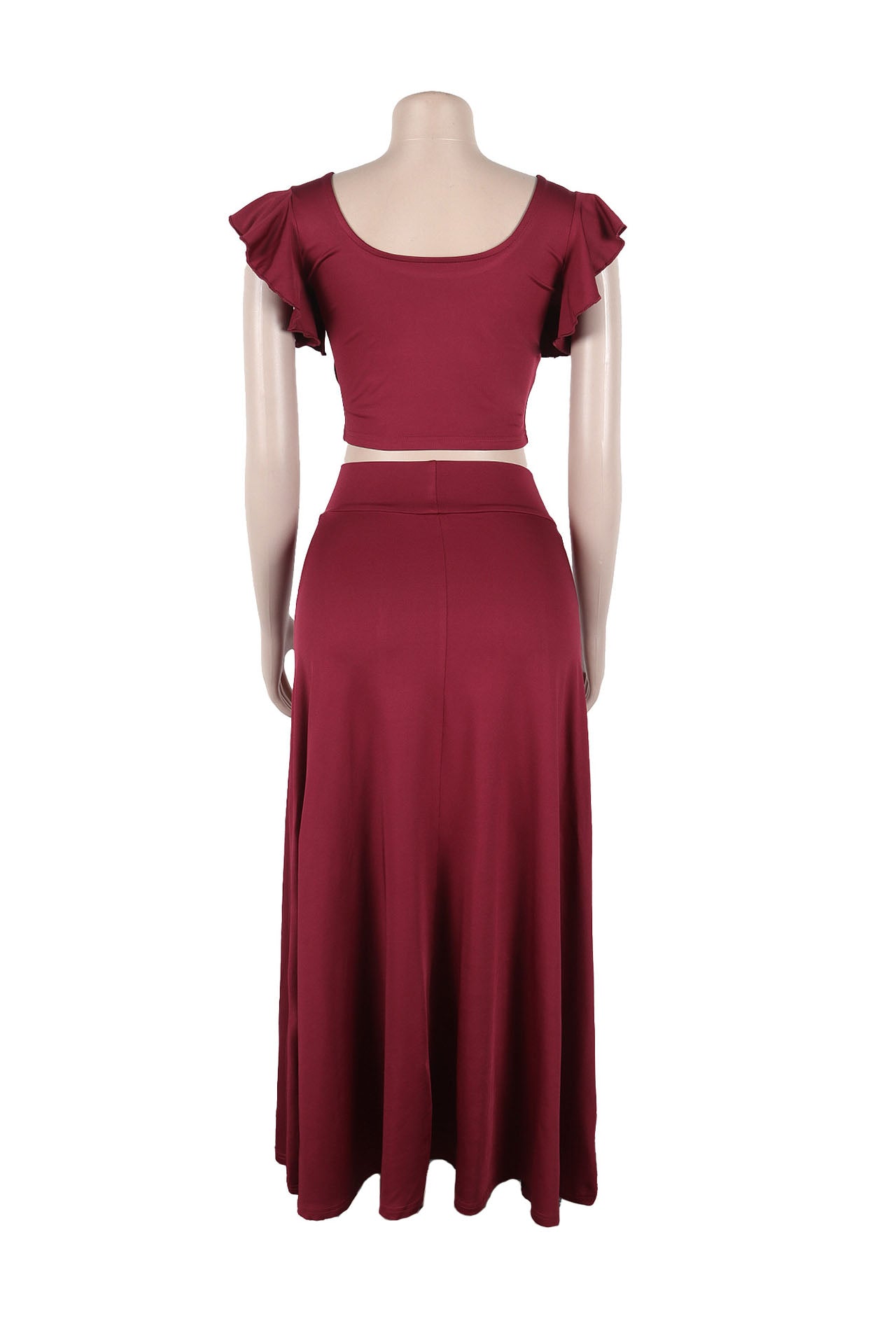 Elastic Solid Color Long Dress Two-Piece Set Lavish Daily