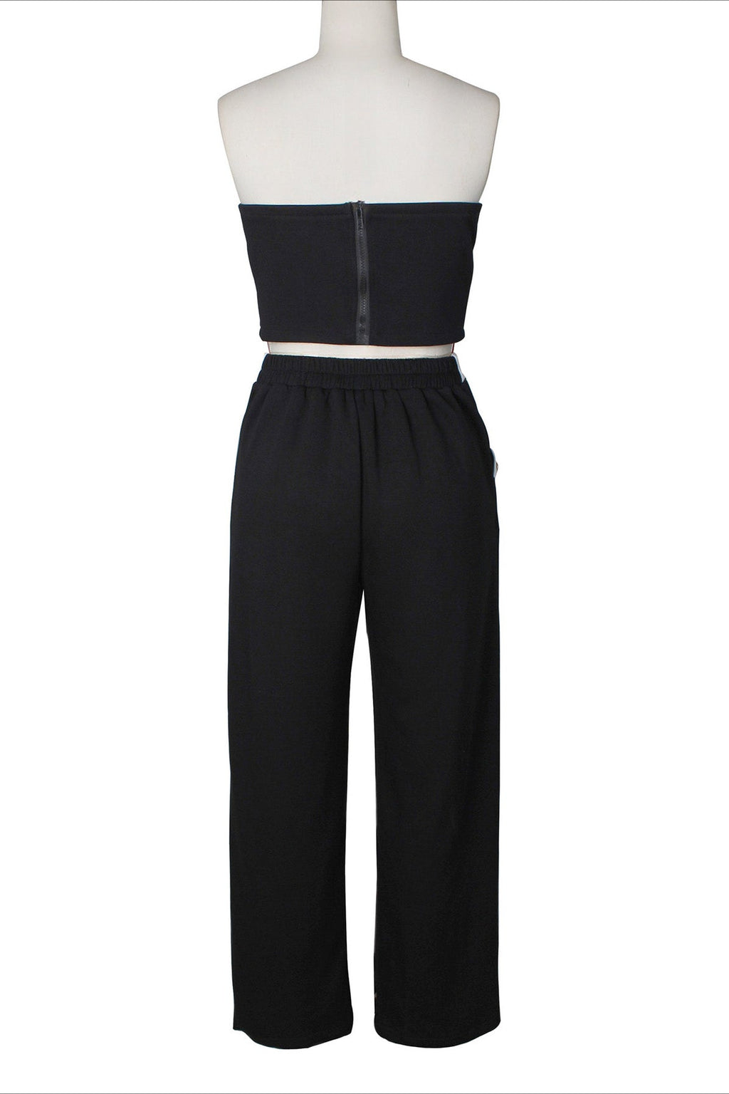 Wide-Leg Pant Suit with Wrap Detail Top Lavish Daily