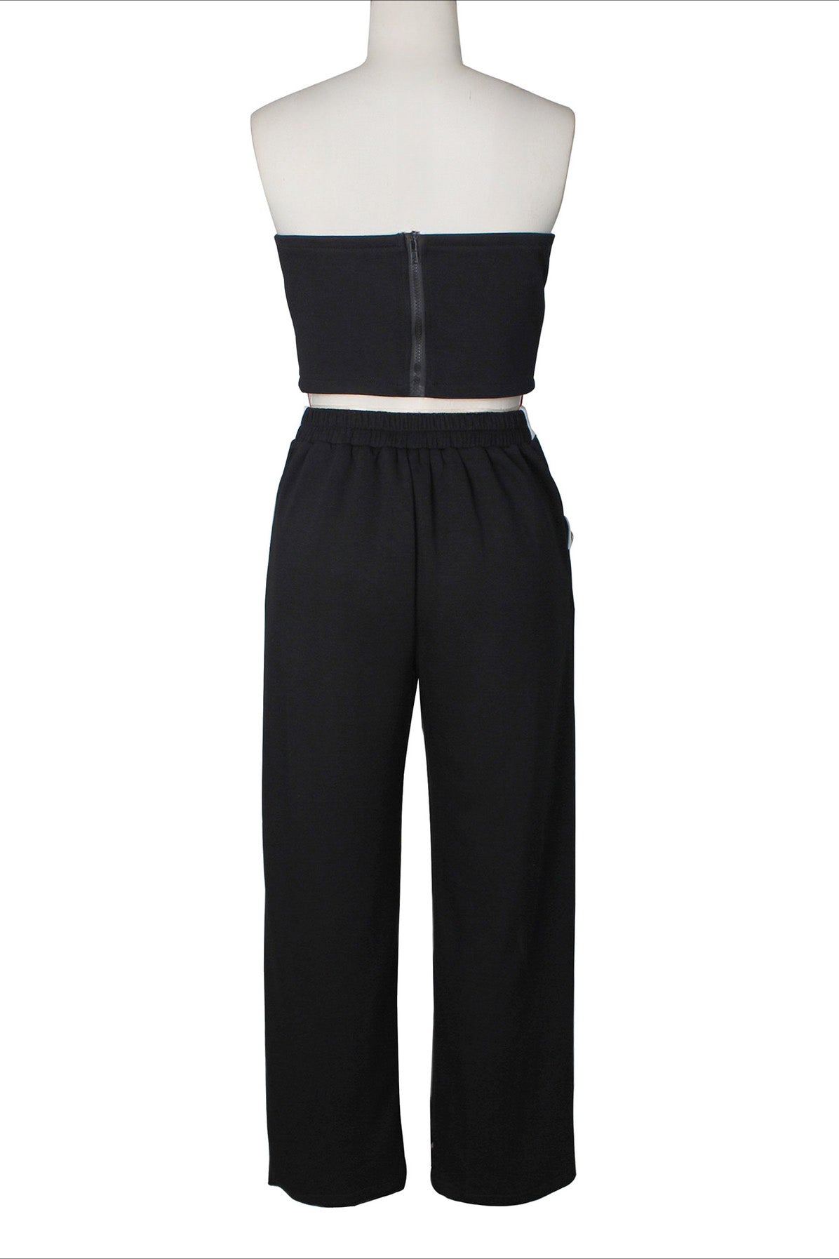 Wide-Leg Pant Suit with Wrap Detail Top Lavish Daily