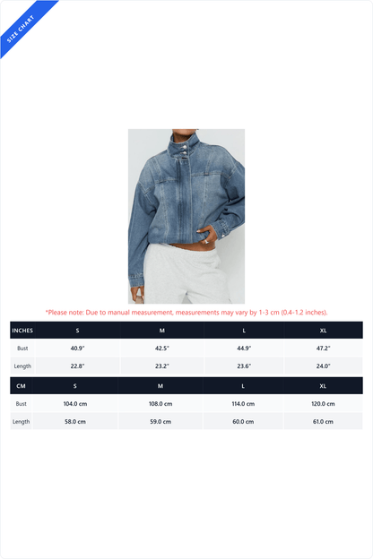 Vintage Washed Denim Stand Collar Jacket Lavish Daily
