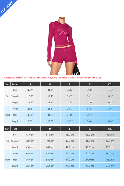 Contrast Stitch Crop Hoodie Set Lavish Daily