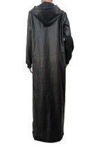 PU Hooded Drawstring High-Low Cape Jacket Lavish Daily