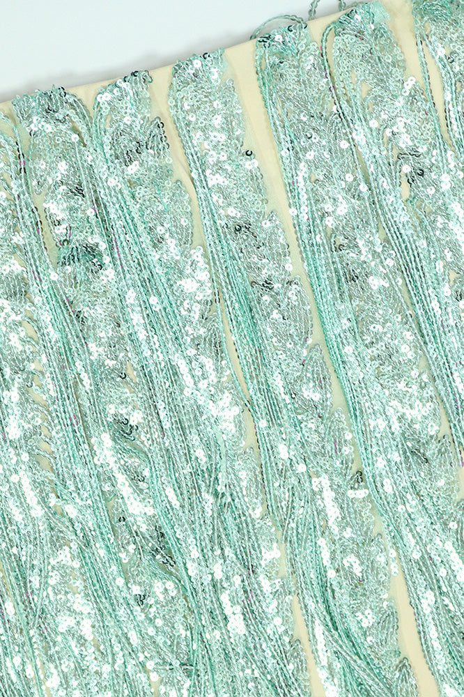 Strapless Top & Fringe Skirt Set Lavish Daily