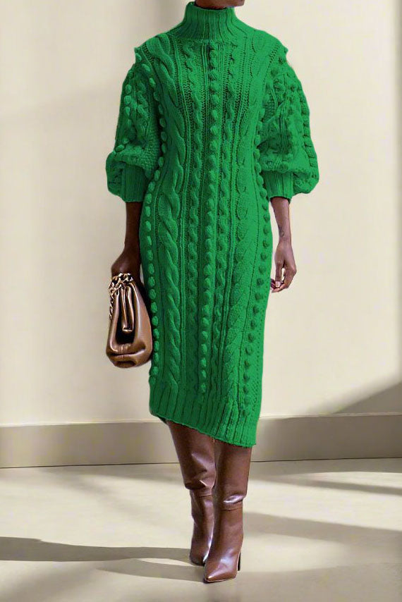 Midi Length Knitted Sweater Dress Lavish Daily