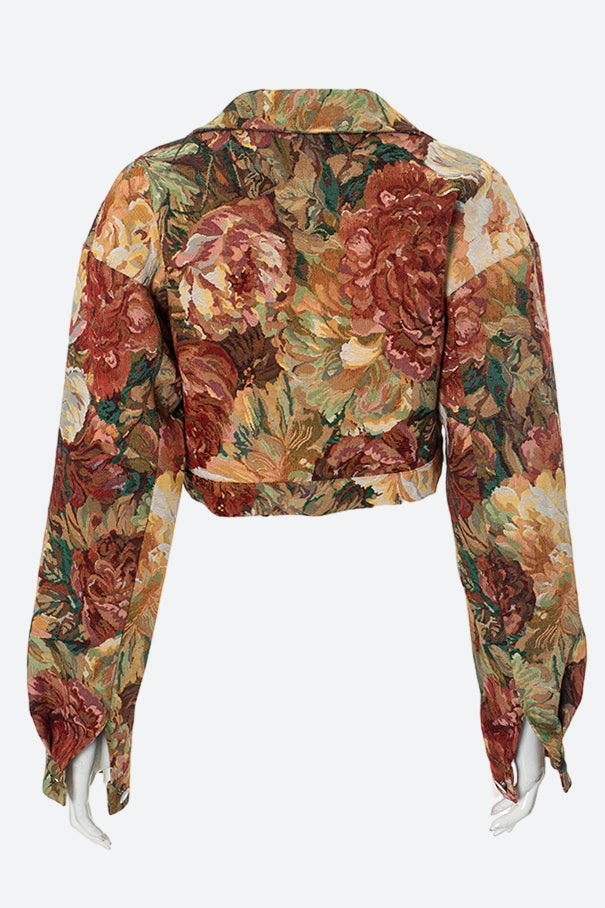 Floral Cropped Jacket Lavish Daily