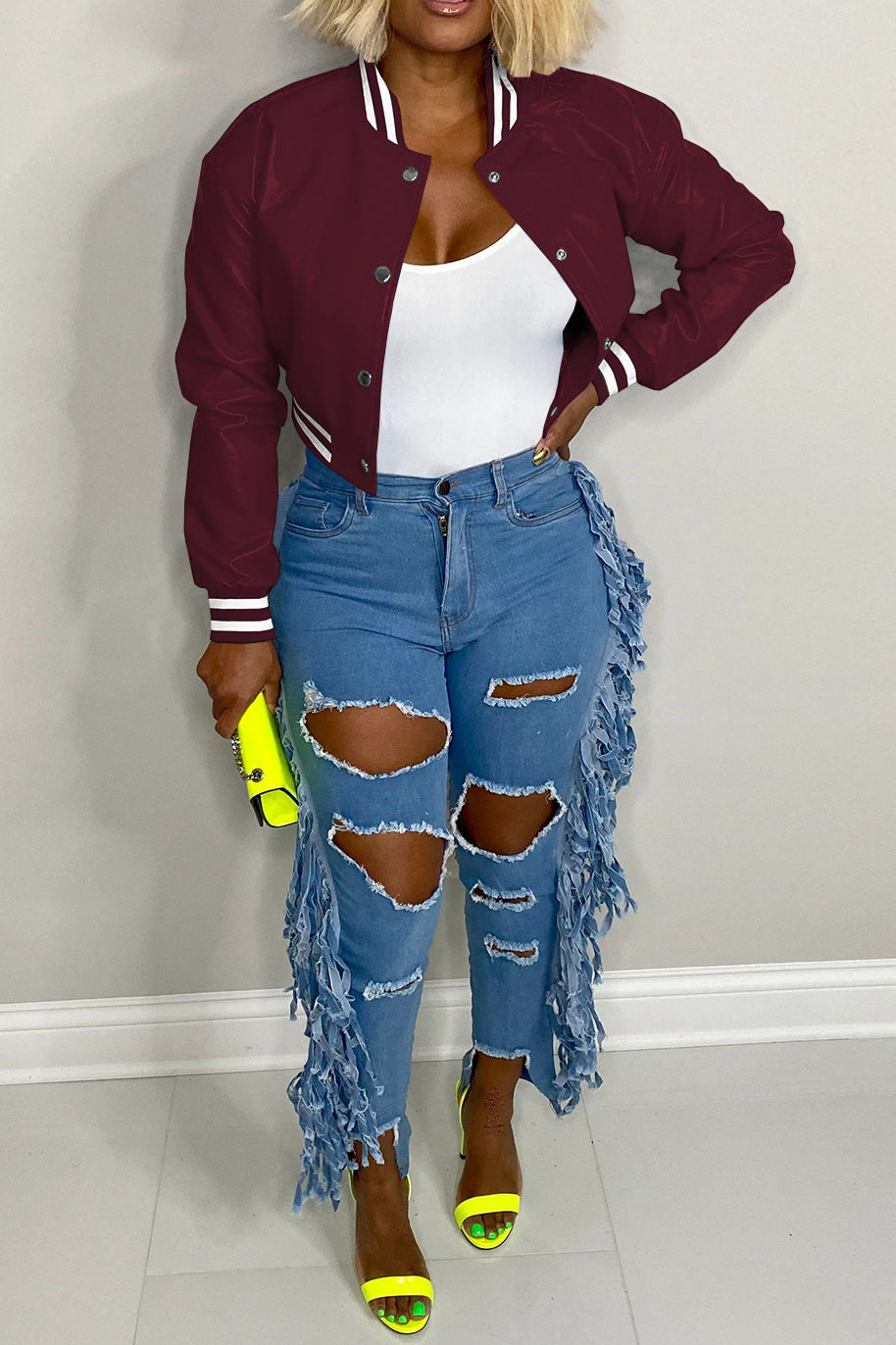 Varsity Faux Jacket Lavish Daily