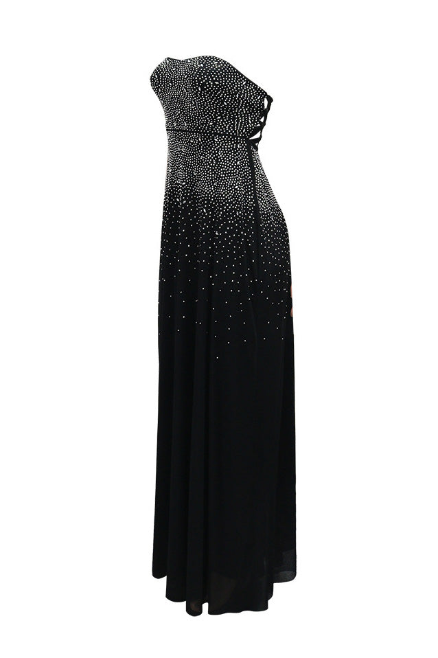 Strapless Hot Drilling Backless Lace-Up Gown Lavish Daily