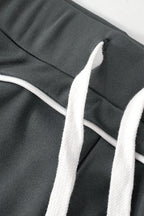 Zip-up Long Sleeve Drawstring Low Rise Pant set Lavish Daily