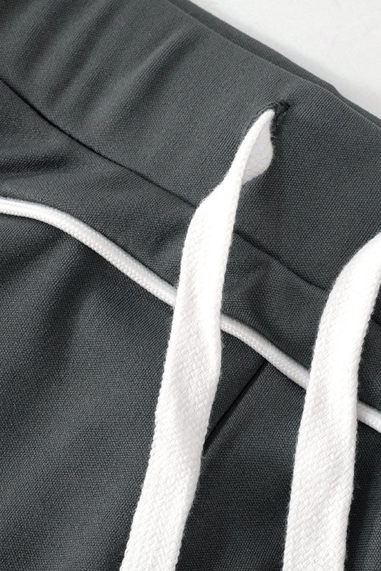 Zip-up Long Sleeve Drawstring Low Rise Pant set Lavish Daily