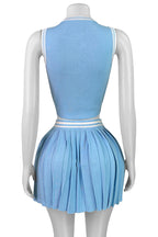 Sleeveless Crop Top and Pleated Skirt Set Lavish Daily