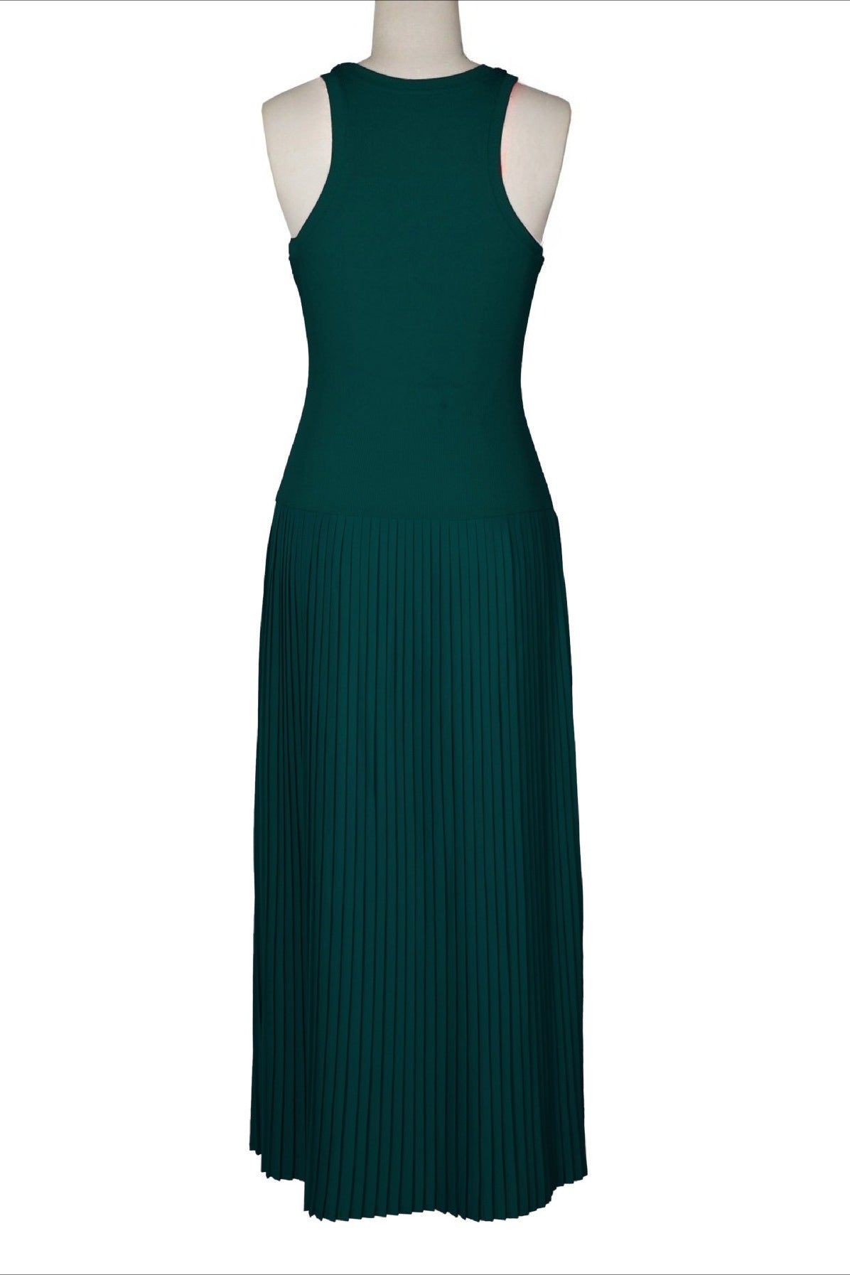 Sporty Contrast-Stripe Pleated Maxi Dress Lavish Daily