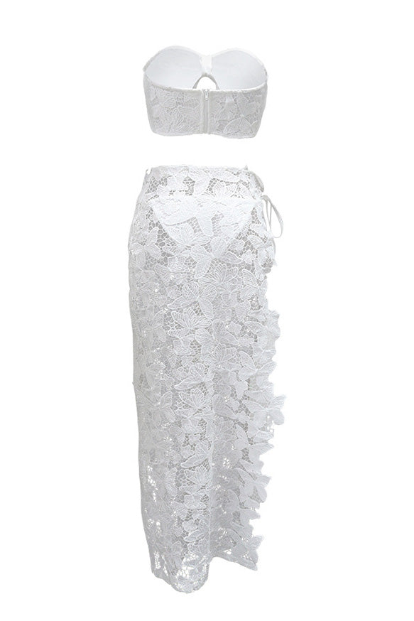 Lace Three-Piece Set Bikini with Skirt Lavish Daily