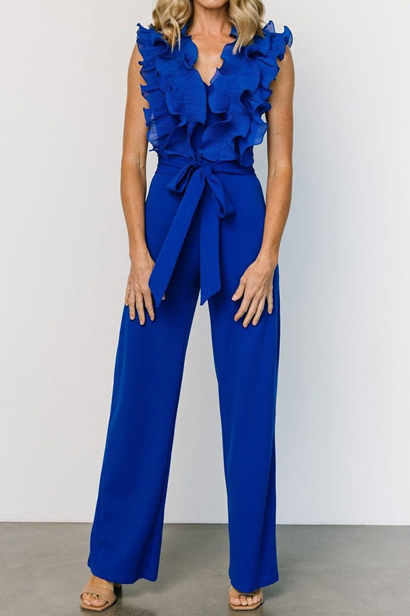 Ruffle Tank Jumpsuit Lavish Daily