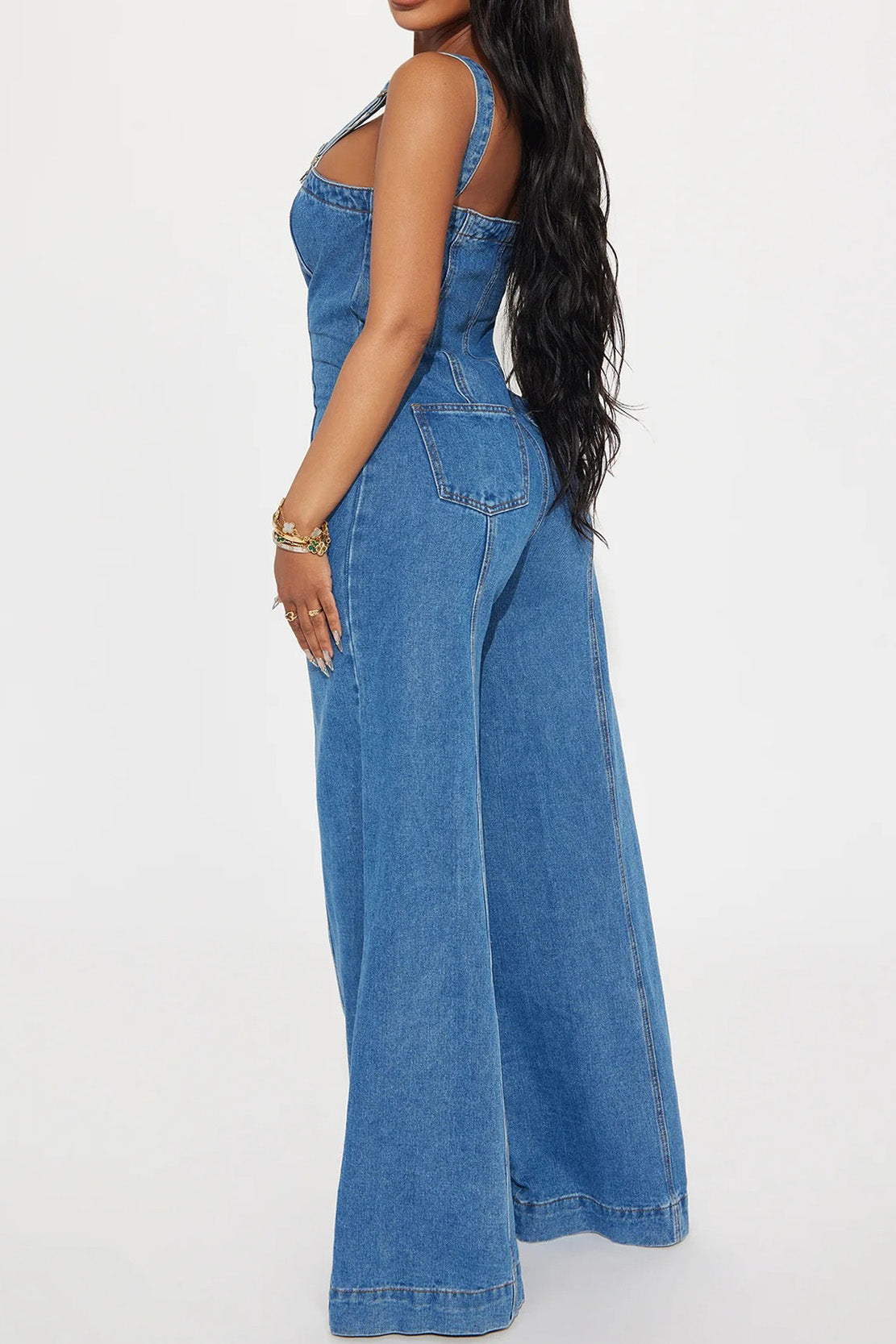 Sleeveless Denim Overall Jumpsuit LavishDaily
