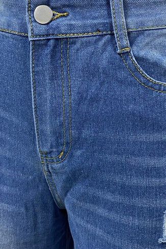 High Waist Light Washed Ripped Jeans Lavish Daily