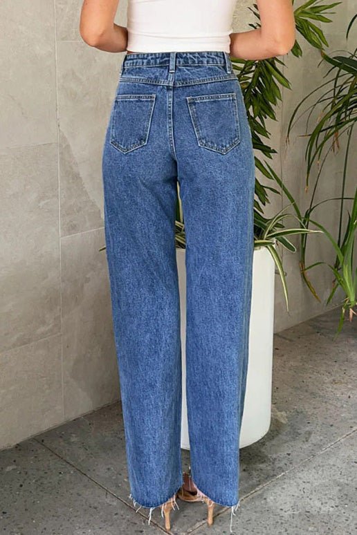 Pearl Mix Straight Leg Jeans Lavish Daily