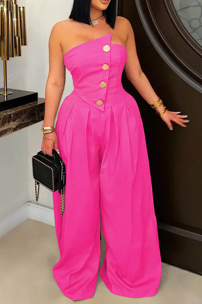 Strapless Wide-Leg Jumpsuit Lavish Daily