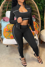 Sport Bra Zip Jacket Leggings Set Lavish Daily